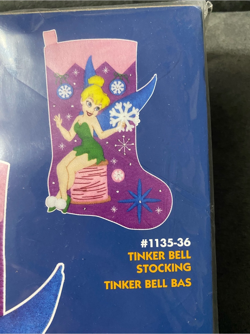 Disney Tinker Bell Purple Felt Appliqué Stocking arts and crafts diy vintage nwt - Picture 3 of 3